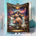 Aquarius zodiac fleece blanket, cosmic starry night soft flannel throw for home nap bedding. - 70x100cm 230gsm / Aquarius (3)