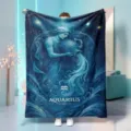 Aquarius Zodiac Constellation Flannel Blanket Soft Blue Starry Sky Nap Blanket Home Decor - 70x100cm 230gsm / Aquarius