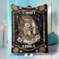 Libra zodiac tarot style flannel blanket soft warm throw blanket for bed couch sleep - 70x100cm 230gsm / Libra