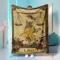 Zodiac Libra Astrology Flannel Fleece Blanket Vintage Aesthetic Constellation Throw Blanket Cozy - 70x100cm 230gsm / Libra