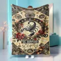 Astrological Scorpio flannel throw blanket vintage celestial starry night soft cozy home decor - 70x100cm 230gsm / Scorpio