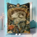 Aries Zodiac Flannel Blanket Celestial Moon Constellation Fleece Throw for Home Nap Decor - 70x100cm 230gsm / Aries