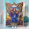 Virgo constellation fleece blanket soft aesthetic art nouveau style nap blanket home decor cozy - 70x100cm 230gsm / Virgo (2)