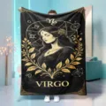 Virgo zodiac flannel blanket astrological star constellation throw blanket for home decor nap - 70x100cm 230gsm / Virgo