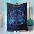 Flannel zodiac constellation blanket featuring celestial star map and cancer crab design. - 70x100cm 230gsm / Cancer