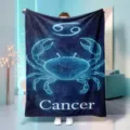Cancer zodiac constellation flannel blanket, soft cozy star night sky throw blanket for home. - 70x100cm 230gsm / Cancer (3)