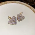 Gold heart crystal earrings, sparkling rhinestone geometric jewelry stylish variant item. - No 7 Gold Rhinestone Heart