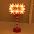 Kerst Noordpool LED Tafellamp Houten Decoratieve Verlichting Sfeervolle Venster - Rechthoek
