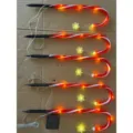 Zonne-energie Kerst zuurstok grondpen lichter LED buiten tuin gazon decoratieve verlichting. - Sneeuwvlok Stijl / Zonne-energie 5-in-1