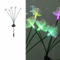 Luce a fiore in fibra ottica solare LED lampada da paletto decorativa da giardino - Fiore di ciliegio in fibra ottica - 6 teste - luce multicolore