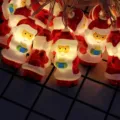 Guirnalda de luces LED de Santa Claus de Navidad, luces decorativas festivas para árbol. - Papá Noel con Caja de Regalo / 3m 20 Luces a Batería