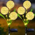 Solar Pusteblume Gartenleuchten mit heller LED Beleuchtung für Hof, Rasen und Landschaft. - Drei-Kopf Warmes Licht