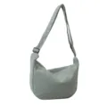 Solid color corduroy shoulder bag, casual fashion minimalist messenger bag for women. - Green