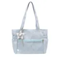 Casual γυναικεία τσάντα tote με τύπωμα αστέρων, μεγάλη χωρητικότητα, κομψή τσάντα ώμου για σχολείο. - Μονή τσάντα / Μπλε