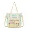 Japanese style multi-pocket canvas shoulder bag for student girls, large casual tote bag. - Single Bag / Green