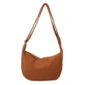 Borsa a tracolla in velluto a coste da donna casual monocolore borsa messenger tendenza autunno - Marrone chiaro