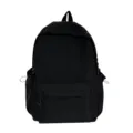 Simple large capacity black backpack for school students casual daily use durable design - Style Without Pendant / Black