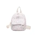 Kleiner Blumen Rucksack für Damen süßer Student lässiger leichter Alltags Tagesrucksack - Weiß