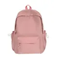 Pink minimalist casual backpack for women daily school book bag large capacity style - Style Without Pendant / Pink