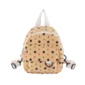 Mini corduroy backpack cute black floral print casual small daypack khaki multi-use bag - Yellow