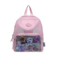 Zaino Ita rosa con tasca frontale trasparente, orecchie d'orso carine e spille anime. - Rosa