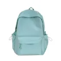 Large capacity simple mint green school backpack casual daily book bag for students. - Style Without Pendant / Blue