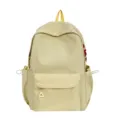 Casual minimalist canvas backpack for women and students with multiple pockets and daily wear. - Style Without Pendant / Yellow