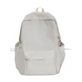 Minimalist light grey school backpack, stylish casual daily daypack for students and teens. - White