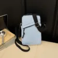 Light blue star print crossbody phone bag casual small shoulder bag for daily outdoor use - Blue
