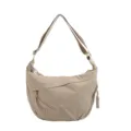 Casual nylon shoulder bag for women, minimalist daily dumpling crossbody bag, khaki. - Khaki