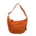Orange nylon crescent crossbody bag casual minimalist shoulder bag for women daily use - Orange