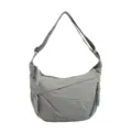 Japanese minimalist grey nylon crossbody hobo bag for women, versatile daily shoulder bag - Gray