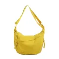 Yellow nylon shoulder bag, minimalist casual dumpling crossbody bag style variant. - Yellow
