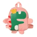 Cute cartoon dinosaur kids backpack with cute crown and wings, lovely pink toddler school bag - Pink