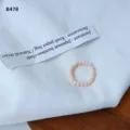 Minimalist pale pink resin beaded ring elastic finger ring trendy aesthetic jewelry accessory for women - One Size / Light Pink Beaded