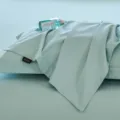 Paire de taies d'oreiller uni en coton vert clair style minimaliste tissu doux neuf - Paire de taies d'oreiller (50*80 cm) / Bleu Lac