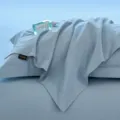 Housse de coussin uni en coton pur, linge de lit doux et minimaliste pour maison et hôtel. - Paire de taies d'oreiller (50*80 cm) / Bleu Serein
