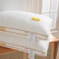 Soybean fiber pillow set, 48x74cm neck support fluffy white bedding for home bedroom use. - Mesh Edge Soybean Pillow (High Pillow) / 48x74cm 1 Piece Pack