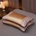 Summer cooling pillow bamboo ice silk breathable adult pillow double layered bedroom bedding set - Round Corner Ice Rattan Buckwheat Pillow / 35*55cm Per Piece / Gold