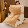 Thick Milk Velvet Winter Quilt Warm Fleece Blanket Cozy Bedding Soft Single Quilt Core - 120*150cm (1kg) / Milk Fleece and Lamb Fleece Winter Quilt Mengtianjia - Light Khaki