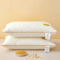 Premium soybean fiber pillow pair 48x74cm cervical support white quilted with yellow piping - Single Edge Soybean Pillow (High Pillow) / 48x74cm 1 Piece Pack