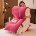 Thick milk velvet warm winter quilt single student bed fleece blanket cozy cover - 120*150cm (1kg) / Milk Fleece and Lamb Fleece Winter Quilt Mengtianjia - Cherry Pink