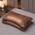 Summer cooling ice silk bamboo pillow for adults students breathable comfortable brown single piece - Round Corner Ice Rattan Buckwheat Pillow / 35*55cm Per Piece / Brown