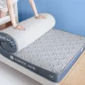 Student Dormitory Latex Mattress Grey Roll-up Spine-Protecting Bed Pad Single 90x190cm - Blooming Flowers Gray (6cm) / 80*190cm