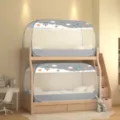 Pop-up bed tent for bunk bed kids mesh canopy mosquito net space pattern grey color - Space Gray