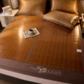 Foldable bamboo mat summer cooling mat set for double bed with pillowcases home bedroom use - Bamboo Mat - Xinqi Herbal - Jasmine
