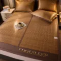 Foldable cooling bamboo mat for summer home bedroom use, comfortable breathable double bed sheet set. - Xinqi Bamboo Mat - Cool Sleep
