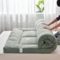 Matelas tatami à carreaux vert épais double tapis de sol souple pour chambre variante - Matelas en coton imitation duvet 3D - Lanrongyu Carreaux verts / 90x200 (6 cm)