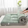 Matelas de sol tatami épaissi enroulable dortoir lit souple double linge de maison text - Matelas en coton imitation duvet 3D - Lanrongyu Vert / 90x200 (6 cm)