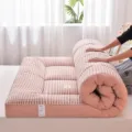 Matelas pliant épaissi tapis souple tatami pour la maison dortoir d'étudiants lit double - Matelas en coton imitation duvet 3D - Lanrongyu Carreaux roses